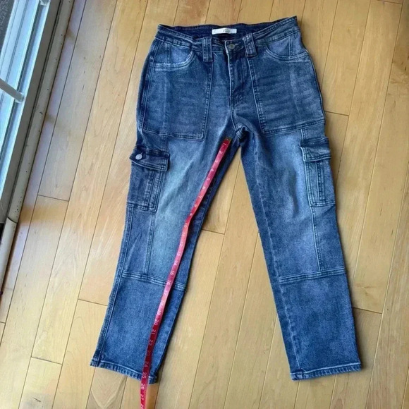 Cargo Denim Women’s High Rise Slim Straight Leg Jean by KanCan Size 7/27 - Picture 8 of 9